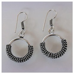 Серьги Колечки с оплеткой German silver металл ИНДИЯ SH AME4518