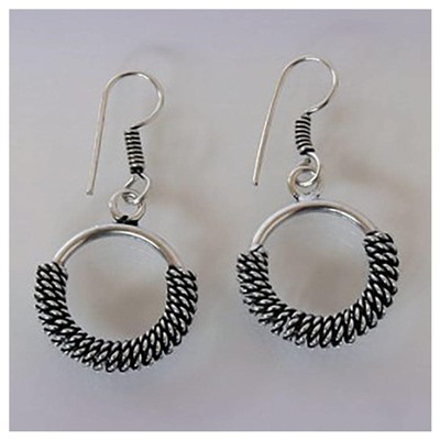Серьги Колечки с оплеткой German silver металл ИНДИЯ SH AME4518