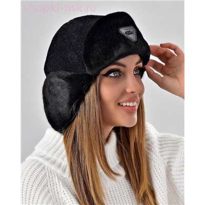Бархат корот.уши треуг.термо Ушанка флис (56-58)