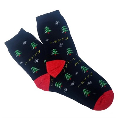 Носки женские, махровые "Merry Christmas"