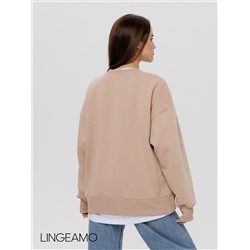 Женский свитшот оверсайз из футера с начесом Lingeamo кофейный ВК-23 (3)