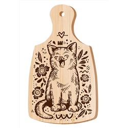 Разделочная доска для выжигания «Котик»