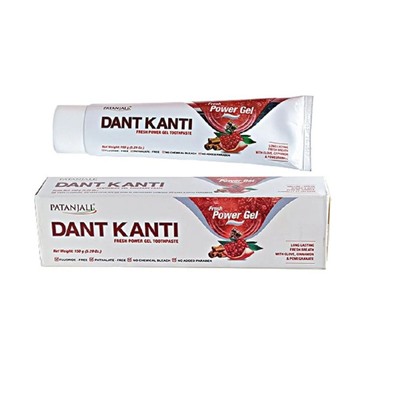 Dant Kanti FRESH POWER Gel Toothpaste, Patanjali (Дант Канти СИЛА СВЕЖЕСТИ гелевая зубная паста, Патанджали), 150 г.