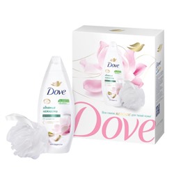 Набор подар. DOVE Фисташковый крем (Гель д/душа + мочалка)