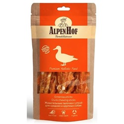 Лакомство AlpenHof Жевательные палочки с уткой для средних и крупных собак, 80г A531 АГ