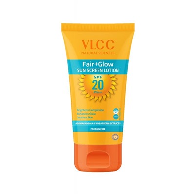 FAIR+GLOW Sun Screen Lotion SPF20 PA++, VLCC (СИЯНИЕ солнцезащитный лосьон SPF20, для всех типов кожи), 50 мл.