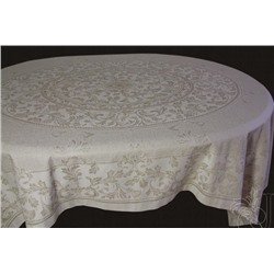 Скатерть Премиум "Овальная"-сер. 178*250 см. п/лен