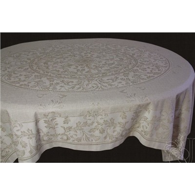 Скатерть Премиум "Овальная"-сер. 178*250 см. п/лен