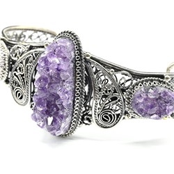 Браслет из аметиста щетка, 21см.
