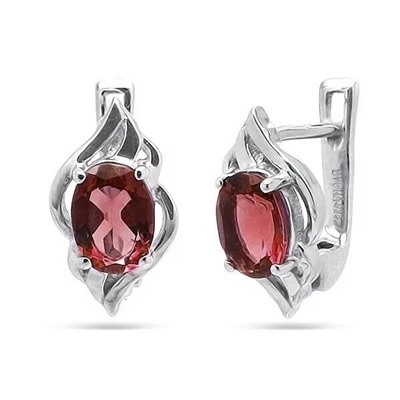 Серьги из серебра родолит, Ольга