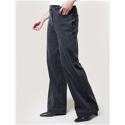 Джинсы-трубы из эластичного денима на флисе