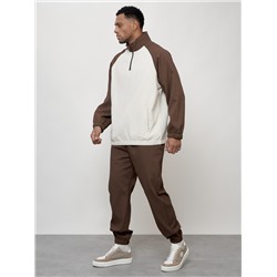 Спортивный костюм мужской модный коричневого цвета 35021K