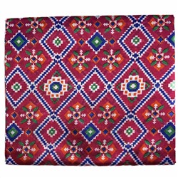 Сари TILAK с печатным принтом ЭТНИКА, цвет СИНЕ-РОЗОВЫЙ (Size: Onesize, с отрезом для блузы), РАЗНЫЙ ДИЗАЙН, 1 шт.