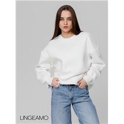 Женский свитшот оверсайз из футера с начесом Lingeamo молочный ВК-23 (131)