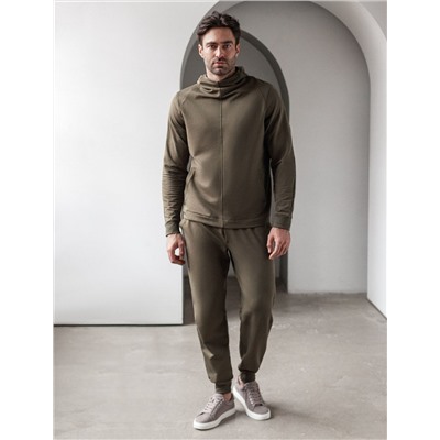 Брюки из тонкого футера с карманом на молнии