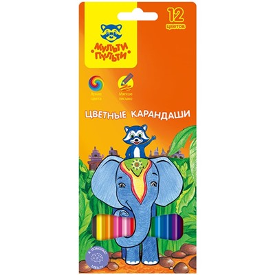 Карандаши цветные 12 цв. Мульти-Пульти 10746
