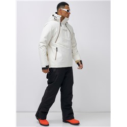 Горнолыжный костюм анорак мужской зимний белого цвета 389Bl