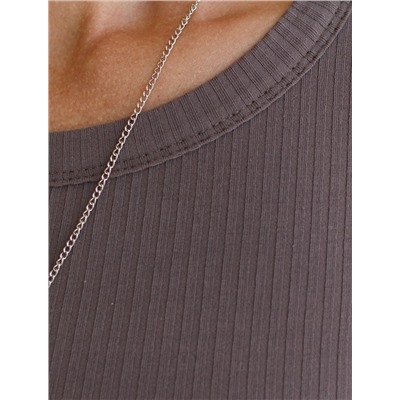 Футболка из трикотажа в широкий рубчик