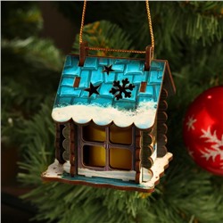 Игрушка на ёлку "Домик" со Снегурочкой, микс, 9х6,5х6,5см