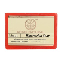 WATERMELON Handmade Herbal Soap With Essential Oils, Khadi Natural (АРБУЗ Мыло ручной работы с эфирными маслами, Кхади), 125 г.