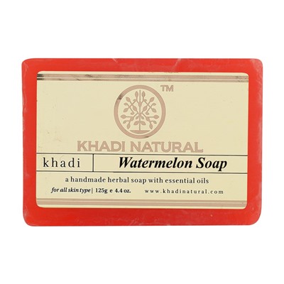 WATERMELON Handmade Herbal Soap With Essential Oils, Khadi Natural (АРБУЗ Мыло ручной работы с эфирными маслами, Кхади), 125 г.