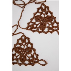 Барефуты Вязанные украшения на ноги (терракот) БФ03