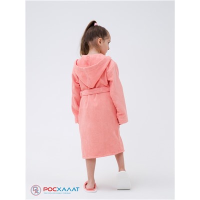 Детский махровый халат с капюшоном светло-коралловый МЗ-04 (6)