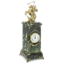 Часы каминные из нефрита "Георгий Победоносец" 120*120*400мм