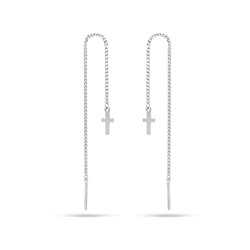 Серьги из серебра без вставки, Ю-28037р
