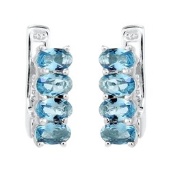Серьги из серебра лондон топаз кварц, Сена