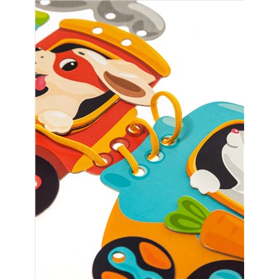 Шнуровки и липучки. «Паровозик» BABY TOYS