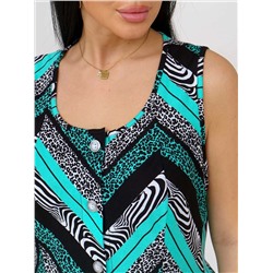 Сарафан женский Текс-Плюс, цвет черный зеленый