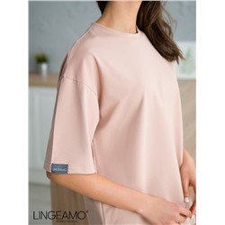 Трикотажная женская футболка оверсайз LINGEAMO кофейная ВФ-14 (118)