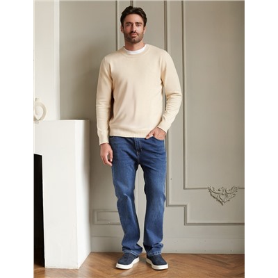 Джемпер с круглым воротом из хлопка с нейлоном