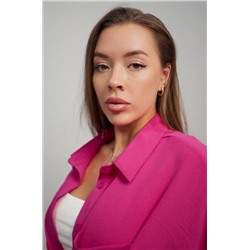 Женский летний костюм оверсайз из ткани-жатка Happyfox