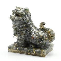 Фигурка из агата мохового и смолы "Тигр" 95*60*93мм