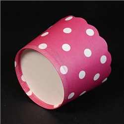 Бумажные стаканчики для кексов Малиновые в горох 50*45 мм, 10 шт