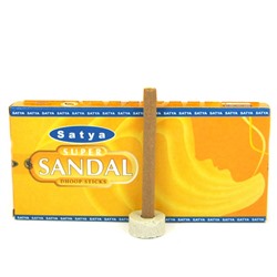 SUPER SANDAL Dhoop Sticks, Satya (СУПЕР САНДАЛ безосновные благовония, Сатья), уп. 10 палочек.