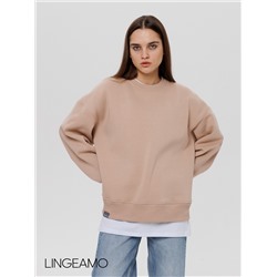 Женский свитшот оверсайз из футера с начесом Lingeamo кофейный ВК-23 (3)