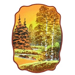 Картина с рисунком из камня, осеннее утро "прямоугольное" 24*33см, 490г