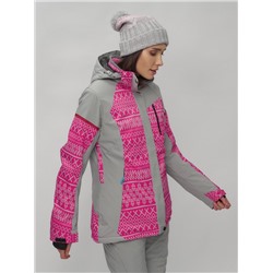 Горнолыжный костюм женский розового цвета 02272R