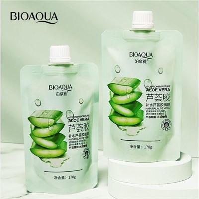 SALE! Bioaqua,Увлажняющий, многофункциональный гель Алоэ Вера с натуральным соком алоэ 90 %  и аллантоином, 170 гр.