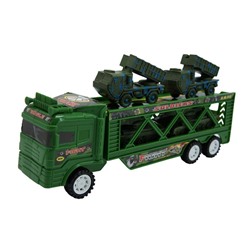Автовоз Военный (инерцион.) + 2 Катюши + 2 танка 31*15см / коробка  899-82