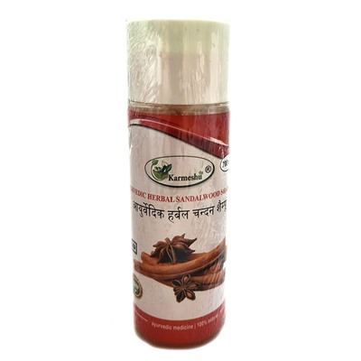 Ayurvedic Herbal SANDALWOOD Shampoo, Karmeshu (Аюрведический травяной шампунь САНДАЛОВОЕ ДЕРЕВО, Кармешу), 200 мл.