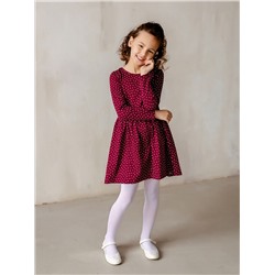 Платье Эля бордовый горох