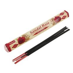Tulasi SANDAL ROSE Dual Fragrance Incense Sticks, Sarathi (Туласи благовония САНДАЛ РОЗА, Саратхи), уп. 20 палочек.