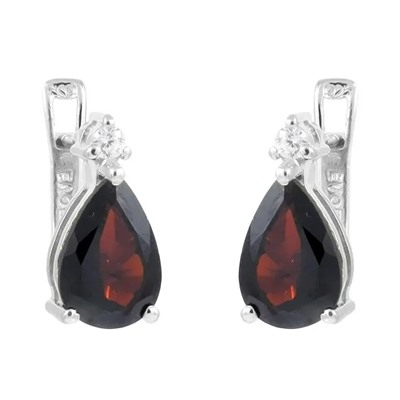 Серьги из серебра гранат, Трель