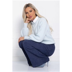Брюки синие из микровельвета