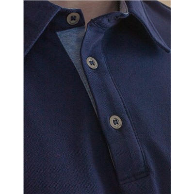 Поло из фактурного хлопка с эластаном