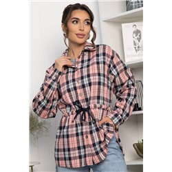 Рубашка хлопковая Джанет (персик/синий) Б14275-4М